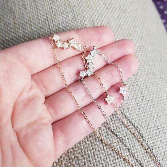 925 Sterling Silver Collar Necklace Sparkly - Picture 5 of 8